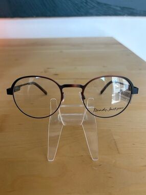 Randy Jackson Round Metal Eyeglasses Tortoise Black (183) 1074 48-20-145 NWT